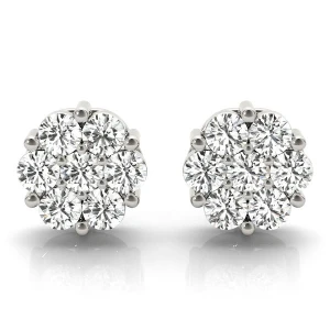Fairamay 0.25 - 0.50 Carat Natural Claw Set  Cluster Diamond Earrings