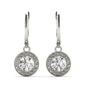 Kimbro Natural 4 Prong Set  Drop Diamond Earrings