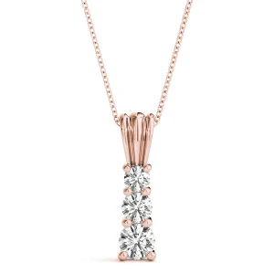 Thanet Lab Grown Diamond Rose Gold 4 Prong Journey Pendant Necklace