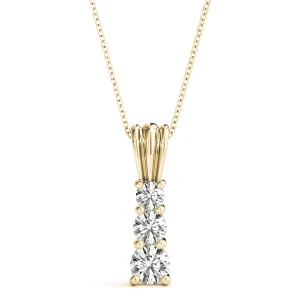 Thanet Lab Grown Diamond Yellow Gold 4 Prong Journey Pendant Necklace