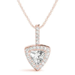 Theora Natural Diamond Rose Gold 3 Prong Necklace