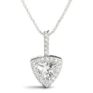 Theora 0.42 - 2.35 Carat Natural Diamond Trillion cut 3 Prong  Necklace