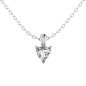 Ruperta Lab-Created Diamond Platinum 3 Prong Solitaire Pendant Necklace