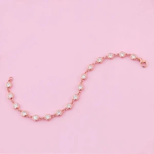Sharlyne Lab-Created Round cut Bezel Set Diamond Tennis Bracelet