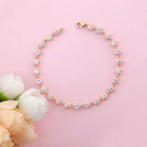 Shell Lab-Created Round cut Claw Set  Diamond Tennis Bracelet