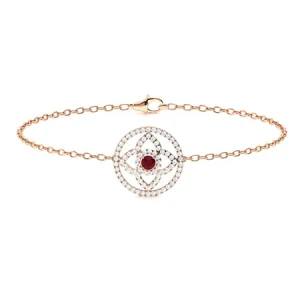 Richia Natural Ruby Rose Gold 4 Prong Gemstone Bracelet
