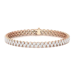Sybill Lab-Created Diamond Rose Gold 3 Prong Multi Row Tennis Bracelet
