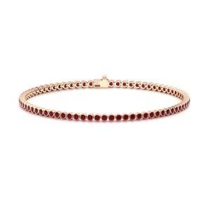 Radella Natural Ruby Rose Gold Bezel Set Gemstone Bracelet