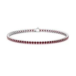 Radella Natural Ruby Round cut Bezel Set  Gemstone Bracelet