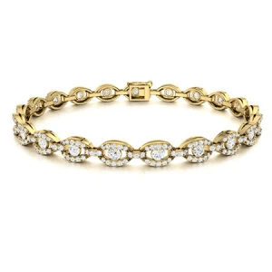 Shelly Natural Yellow Gold Diamond Tennis Bracelet