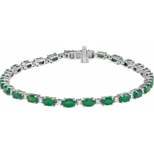 Ralana 7.90 Carat Emerald Oval cut 4 Prong  Bracelet