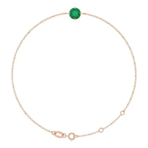 Rosalynd Emerald Rose Gold Claw Set Gemstone Bracelet