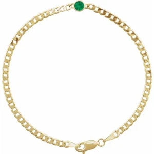 Rosalene 0.30 Carat Emerald Round cut Bezel Set  Gemstone Bracelet
