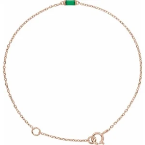 Richella Emerald Rose Gold Channel Set Gemstone Bracelet