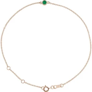 Roz Emerald Rose Gold Bezel Set Gemstone Bracelet