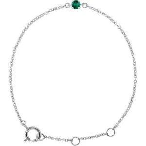 Racquel 0.12 Carat Emerald Round cut 4 Prong  Gemstone Bracelet