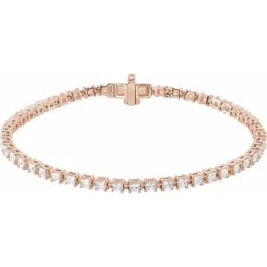 Robynn Lab-Created Rose Gold 4 Prong Diamond Tennis Bracelet