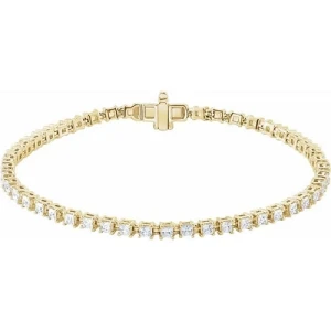 Robynn Lab-Created Yellow Gold 4 Prong Diamond Tennis Bracelet