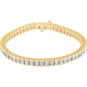 Sarabeth Lab-Created Yellow Gold Channel Set Diamond Tennis Bracelet