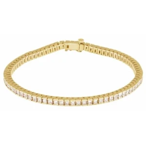 Rosana Lab-Created Yellow Gold Channel Set Diamond Tennis Bracelet