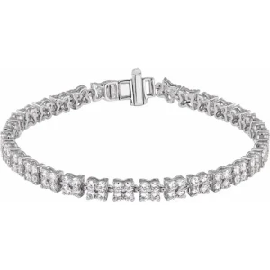 Sharlee Lab-Created Round cut 4 Prong  Diamond Tennis Bracelet