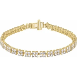 Sharlee Lab-Created Yellow Gold 4 Prong Diamond Tennis Bracelet