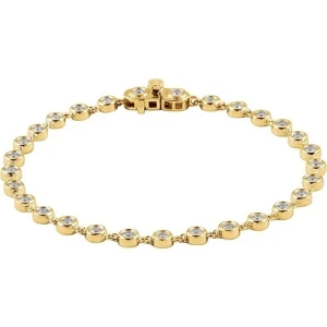 Renie Lab-Created Yellow Gold Diamond Tennis Bracelet