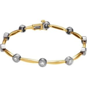 Shelanda Lab-Created Yellow Gold Bezel Set Diamond Tennis Bracelet