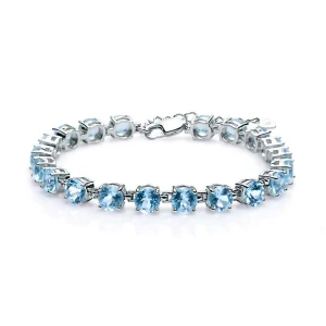 Roanna Aquamarine Rose Gold 4 Prong Gemstone Bracelet