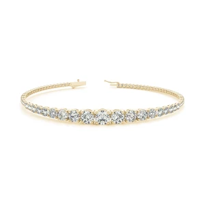 Renne Natural Yellow Gold 4 Prong Diamond Tennis Bracelet