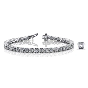 Rossie Natural White Gold 4 Prong Diamond Tennis Bracelet