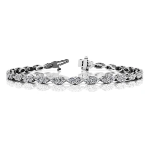 Rella Natural Round cut Shared Prong  Diamond Tennis Bracelet