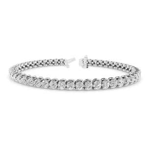 Richelle Natural White Gold 2 Prong Diamond Tennis Bracelet