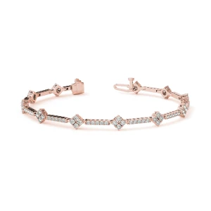 Romi Natural Rose Gold 4 Prong Diamond Tennis Bracelet