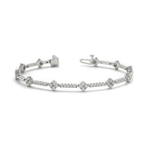 Romi 1.33 Carat Natural Round cut 4 Prong  Diamond Tennis Bracelet