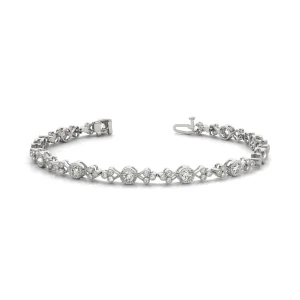 Rosanne Lab-Created White Gold Bezel Set Diamond Tennis Bracelet