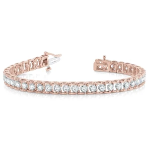 Perrie Lab-Created Rose Gold 4 Prong Diamond Tennis Bracelet