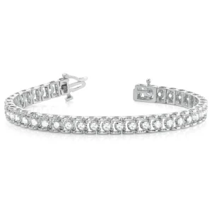 Perrie 0.50 - Carat Lab-Created Round cut 4 Prong  Diamond Tennis Bracelet