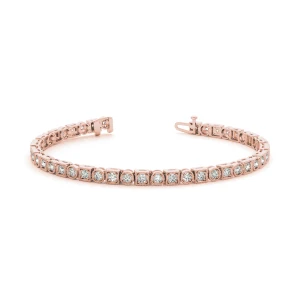 Prunella Natural Rose Gold 4 Prong Diamond Tennis Bracelet