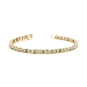 Prunella Natural Yellow Gold 4 Prong Diamond Tennis Bracelet