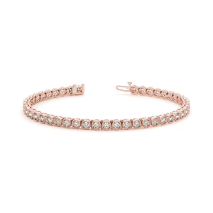 Pollie Natural Rose Gold 4 Prong Diamond Tennis Bracelet