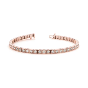 Peppi Natural Rose Gold 4 Prong Diamond Tennis Bracelet