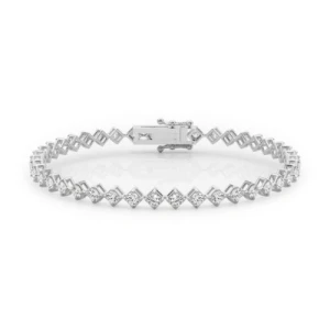 Rena Lab-Created Round cut 4 Prong  Diamond Tennis Bracelet