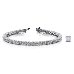 Rosabel Natural White Gold 4 Prong Diamond Tennis Bracelet