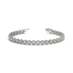 Ricole Lab-Created Round cut Illusion Set  Diamond Tennis Bracelet