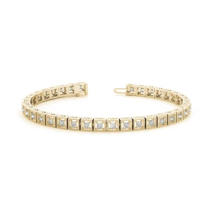 Raina Natural Yellow Gold 4 Prong Diamond Tennis Bracelet