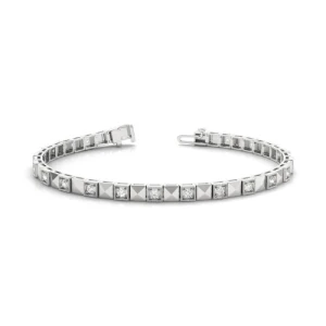 Pearlie Natural Round cut 4 Prong  Diamond Tennis Bracelet