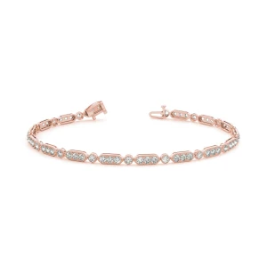 Prisma Natural Rose Gold Prong Set Diamond Tennis Bracelet