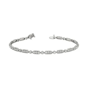 Prisma Natural Round cut Prong Set  Diamond Tennis Bracelet