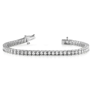 Ryiah Lab-Created White Gold 4 Prong Diamond Tennis Bracelet